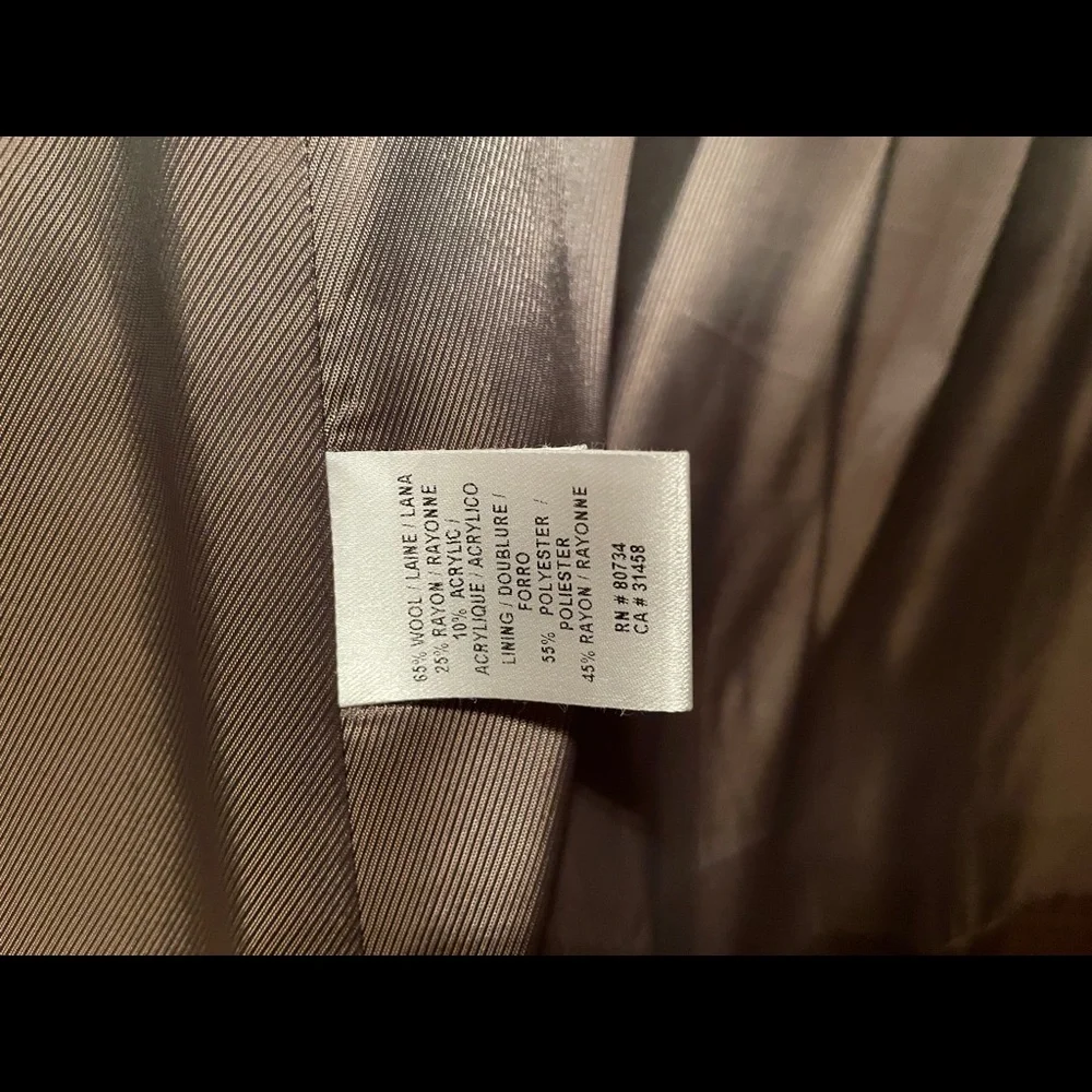 BCBGMaxAzria Brown Wool Women's Long Coat - Picture 11 of 12